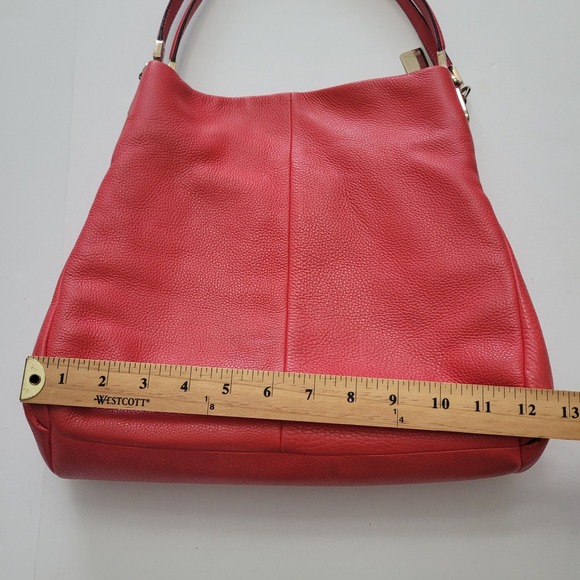 Coach 26224 Madison Phoebe Pebbled Leather Shoulder Bag Red Gold Hardware - Picture 13 of 15